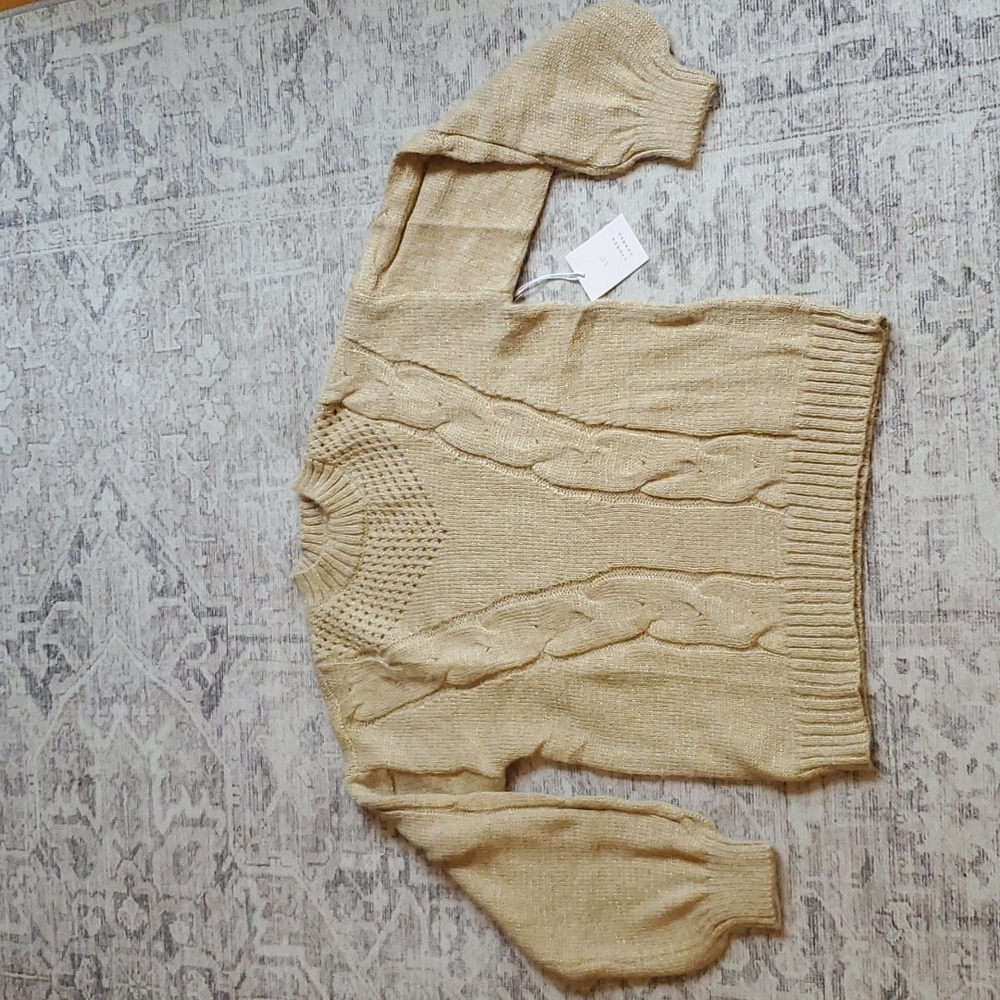 NWT Lauren conrad gold sweater Medium